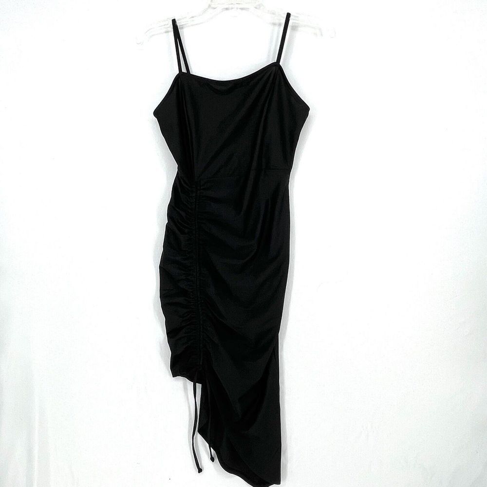 Popular 21 Black Sleeveless Bodycon Dress‎ Drawstring Asymmetrical Side Size M